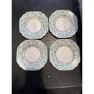Queen's Rosina Bone China Stratford Salad Cake Plates Made in England Lot Of 4